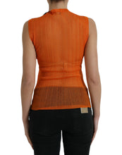 Load image into Gallery viewer, Dolce &amp; Gabbana Orange See Through Crew Neck Blouse Tank Top
