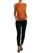 Load image into Gallery viewer, Dolce &amp; Gabbana Orange See Through Crew Neck Blouse Tank Top
