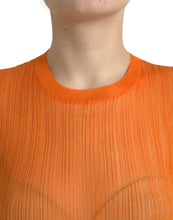 Load image into Gallery viewer, Dolce &amp; Gabbana Orange See Through Crew Neck Blouse Tank Top
