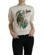 Load image into Gallery viewer, Dolce &amp; Gabbana Beige Jungle Printed Cotton Pullover Sweater
