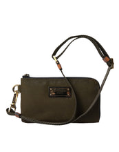 Load image into Gallery viewer, Dolce &amp; Gabbana Dark Green Nylon Logo Plaque Keyring Pouch Clutch Bag
