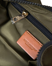 Load image into Gallery viewer, Dolce &amp; Gabbana Dark Green Nylon Logo Plaque Keyring Pouch Clutch Bag
