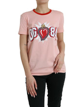 Load image into Gallery viewer, Dolce &amp; Gabbana Pink Sacred Heart Cotton Crew Neck T-shirt
