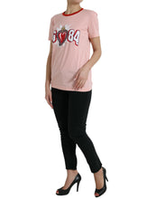 Load image into Gallery viewer, Dolce &amp; Gabbana Pink Sacred Heart Cotton Crew Neck T-shirt
