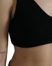 Load image into Gallery viewer, Dolce &amp; Gabbana Black Cropped Cashmere V-neck Bustier Top
