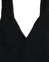 Load image into Gallery viewer, Dolce &amp; Gabbana Black Cropped Cashmere V-neck Bustier Top
