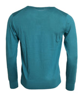 Load image into Gallery viewer, Dolce &amp; Gabbana Blue Silk Crew Neck Pullover Sweater
