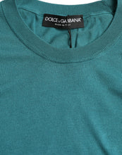 Load image into Gallery viewer, Dolce &amp; Gabbana Blue Silk Crew Neck Pullover Sweater
