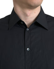 Load image into Gallery viewer, Dolce &amp; Gabbana Black Cotton Men Formal GOLD Dress Shirt
