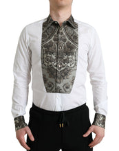 Load image into Gallery viewer, Dolce &amp; Gabbana White Floral Brocade GOLD Dress Shirt
