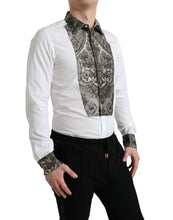 Load image into Gallery viewer, Dolce &amp; Gabbana White Floral Brocade GOLD Dress Shirt
