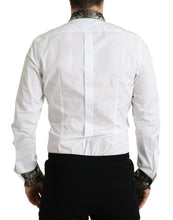 Load image into Gallery viewer, Dolce &amp; Gabbana White Floral Brocade GOLD Dress Shirt
