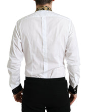 Load image into Gallery viewer, Dolce &amp; Gabbana White Cotton Jacquard Formal GOLD Dress Shirt
