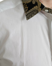 Load image into Gallery viewer, Dolce &amp; Gabbana White Cotton Jacquard Formal GOLD Dress Shirt
