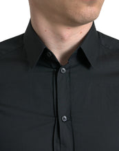 Load image into Gallery viewer, Dolce &amp; Gabbana Black Cotton Silk Formal GOLD Dress Shirt
