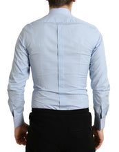 Load image into Gallery viewer, Dolce &amp; Gabbana Sky Blue Cotton Men Formal GOLD Dress Shirt
