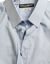 Load image into Gallery viewer, Dolce &amp; Gabbana Sky Blue Cotton Men Formal GOLD Dress Shirt
