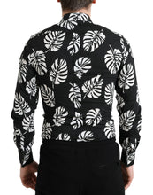 Load image into Gallery viewer, Dolce &amp; Gabbana Black Leaf Cotton Men Formal GOLD Dress Shirt

