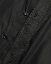 Load image into Gallery viewer, Dolce &amp; Gabbana Black Cotton Logo Formal GOLD Dress Shirt
