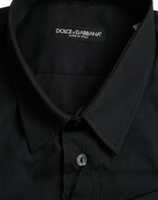 Load image into Gallery viewer, Dolce &amp; Gabbana Black Cotton Collared Formal Dress Shirt
