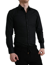 Load image into Gallery viewer, Dolce &amp; Gabbana Black Cotton Stretch Slim Formal Dress Shirt
