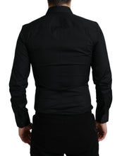 Load image into Gallery viewer, Dolce &amp; Gabbana Black Cotton Stretch Slim Formal Dress Shirt
