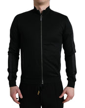 Load image into Gallery viewer, Dolce &amp; Gabbana Black Cotton Full Zip Long Sleeves Sweater
