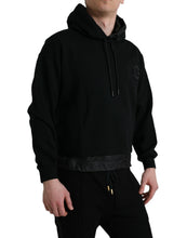 Load image into Gallery viewer, Dolce &amp; Gabbana Black Cotton Hooded Logo Pullover Sweater
