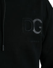 Load image into Gallery viewer, Dolce &amp; Gabbana Black Cotton Hooded Logo Pullover Sweater
