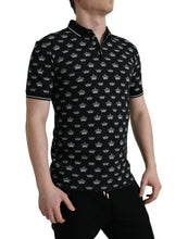 Load image into Gallery viewer, Dolce &amp; Gabbana Black Crown Collared Short Sleeve T-shirt
