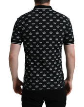 Load image into Gallery viewer, Dolce &amp; Gabbana Black Crown Collared Short Sleeve T-shirt
