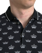 Load image into Gallery viewer, Dolce &amp; Gabbana Black Crown Collared Short Sleeve T-shirt
