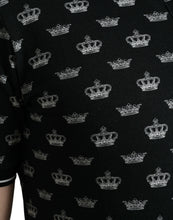 Load image into Gallery viewer, Dolce &amp; Gabbana Black Crown Collared Short Sleeve T-shirt
