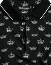 Load image into Gallery viewer, Dolce &amp; Gabbana Black Crown Collared Short Sleeve T-shirt
