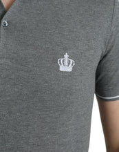 Load image into Gallery viewer, Dolce &amp; Gabbana Gray Collared Short Sleeve Crown T-shirt
