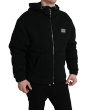 Load image into Gallery viewer, Dolce &amp; Gabbana Black Cotton Hooded Logo Bomber Jacket
