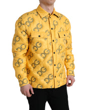 Load image into Gallery viewer, Dolce &amp; Gabbana Yellow Logo Padded Buttoned Blouson Jacket
