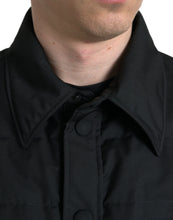 Load image into Gallery viewer, Dolce &amp; Gabbana Black Polyester Collared Padded Logo Jacket
