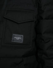 Load image into Gallery viewer, Dolce &amp; Gabbana Black Polyester Collared Padded Logo Jacket
