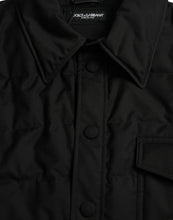Load image into Gallery viewer, Dolce &amp; Gabbana Black Polyester Collared Padded Logo Jacket
