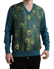 Load image into Gallery viewer, Dolce &amp; Gabbana Green Peacock Feather Pullover Sweater
