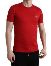 Load image into Gallery viewer, Dolce &amp; Gabbana Red Logo Plaque ShortSleeve Crewneck T-shirt
