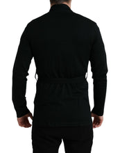 Load image into Gallery viewer, Dolce &amp; Gabbana Black Cashmere Long Sleeves Belted Wrap Robe
