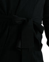 Load image into Gallery viewer, Dolce &amp; Gabbana Black Cashmere Long Sleeves Belted Wrap Robe
