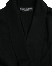 Load image into Gallery viewer, Dolce &amp; Gabbana Black Cashmere Long Sleeves Belted Wrap Robe
