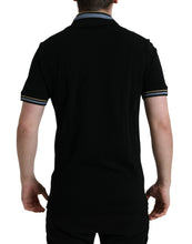 Load image into Gallery viewer, Dolce &amp; Gabbana Black Cotton Collared V-neck Polo T-shirt
