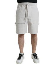 Load image into Gallery viewer, Dolce &amp; Gabbana Beige Cotton Corduroy Logo Bermuda Shorts
