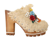 Load image into Gallery viewer, Dolce &amp; Gabbana Chic Embellished Wooden Slides
