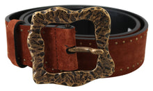 Load image into Gallery viewer, Dolce &amp; Gabbana Elegant Suede Leather Belt with Gold Studs
