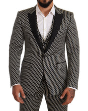 Load image into Gallery viewer, Dolce &amp; Gabbana Elegant Martini Black Check Three-Piece Suit
